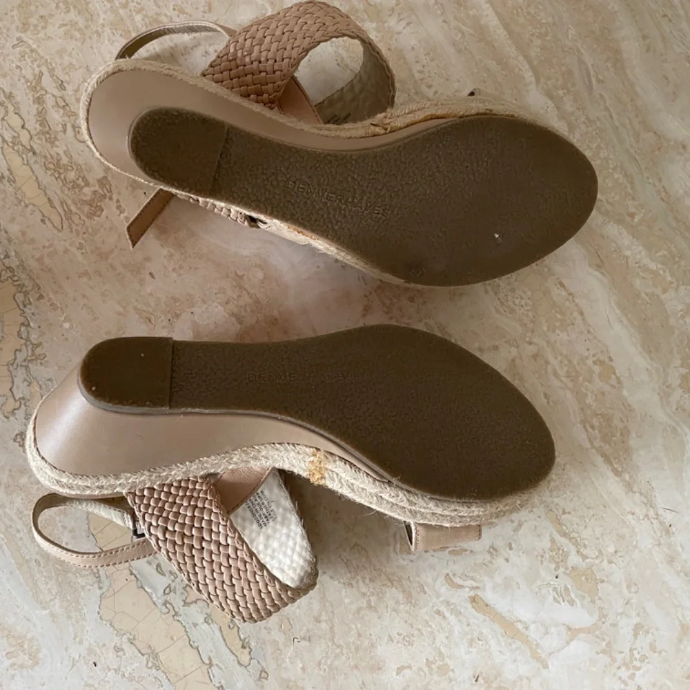 New Denver Hayes beige leather espadrille sandals, sz. US 7, never worn. - Picture 4 of 5
